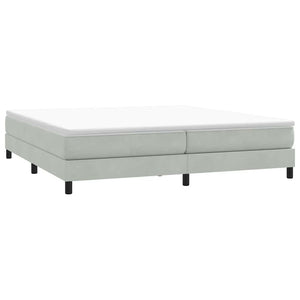 Box Spring κρεβάτι με στρώμα ανοιχτό γκρι 200x210 cm Βελούδινο - Pakobazaar