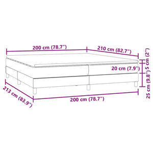 Box Spring κρεβάτι με στρώμα ανοιχτό γκρι 200x210 cm Βελούδινο - Pakobazaar