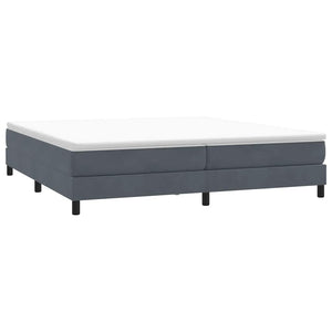 Κρεβάτι Boxspring με Στρώμα Σκούρο Γκρι 200x210 εκ. Βελούδινο - Pakobazaar