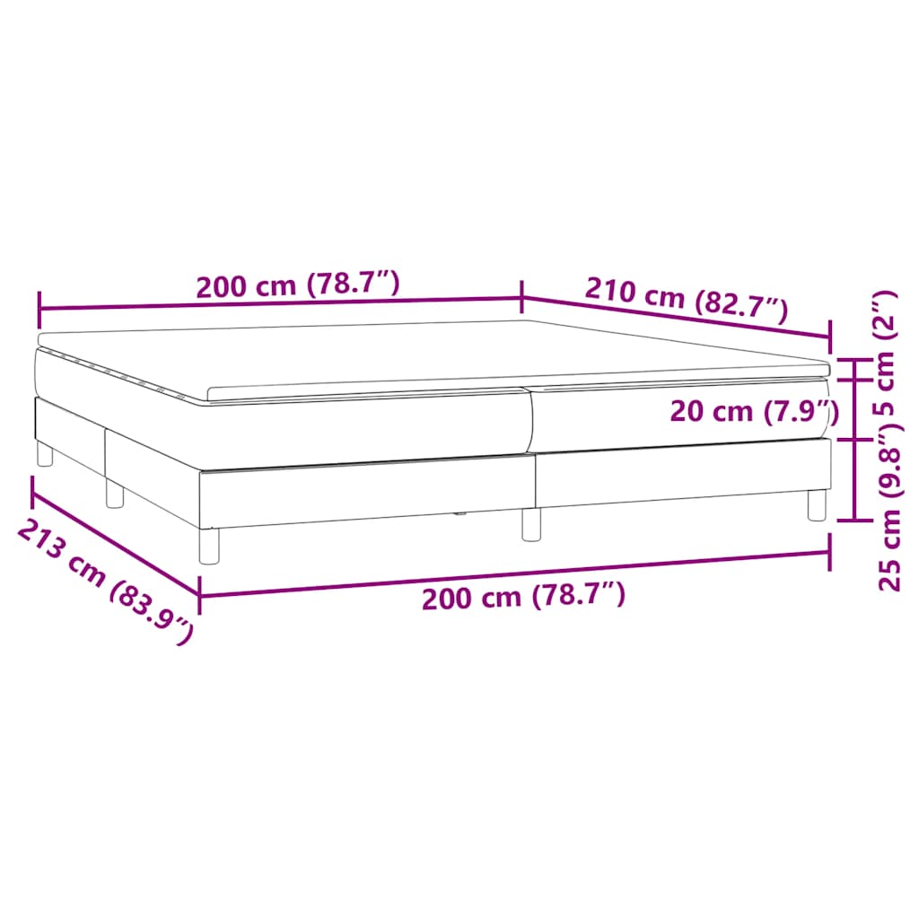 Κρεβάτι Boxspring με Στρώμα Μαύρο 200x210 εκ. Βελούδινο - Pakobazaar
