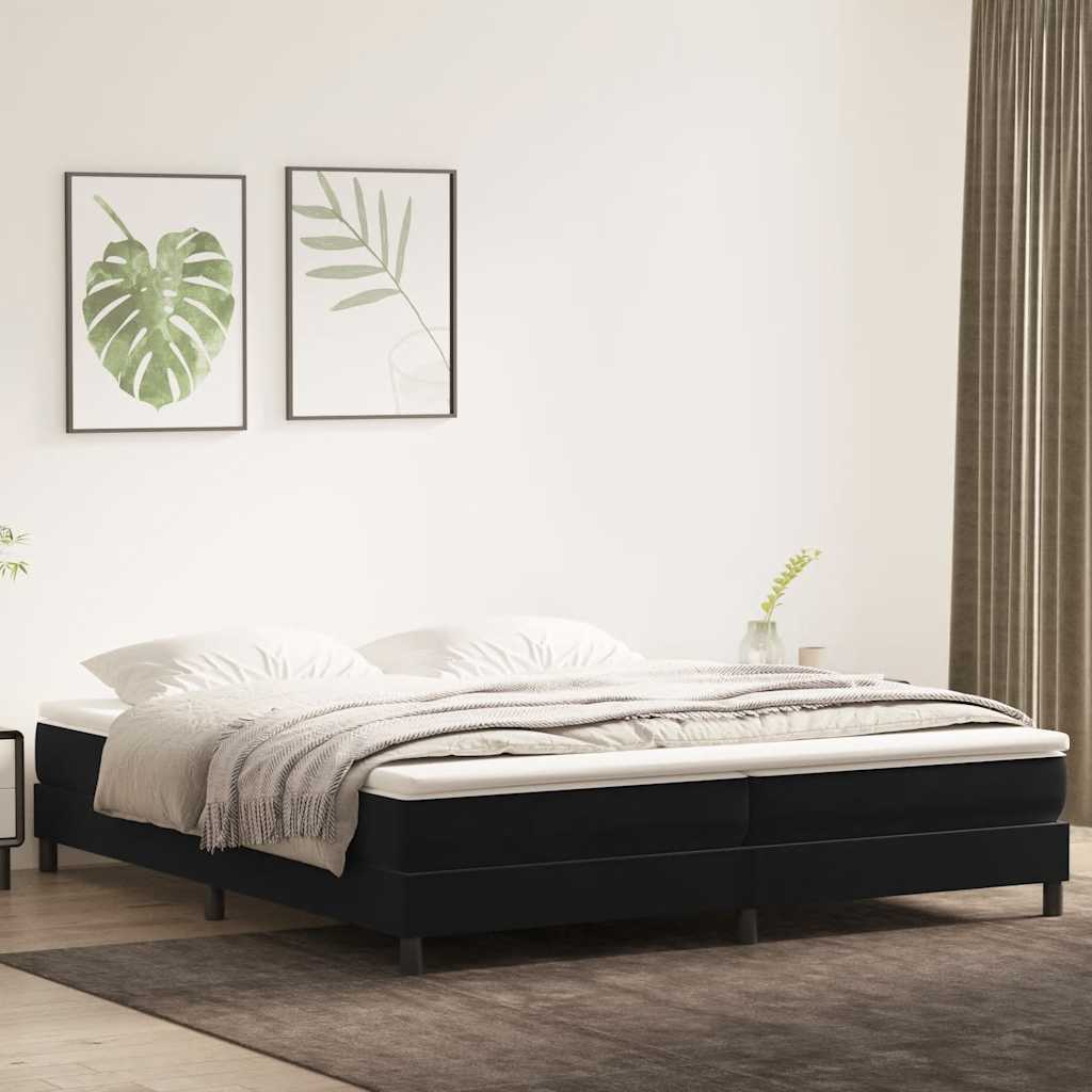 Κρεβάτι Boxspring με Στρώμα Μαύρο 200x210 εκ. Βελούδινο - Pakobazaar