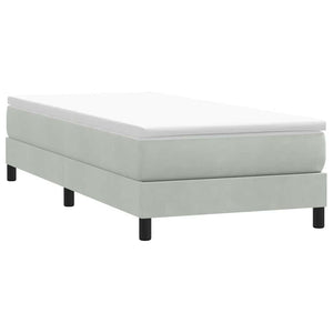 Box Spring κρεβάτι με στρώμα ανοιχτό γκρι 80x220 cm Βελούδινο