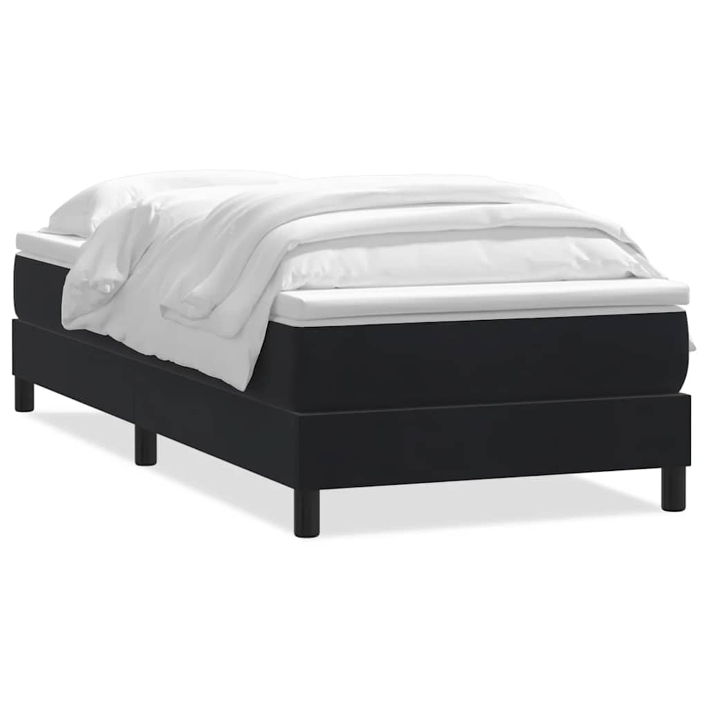 Κρεβάτι Boxspring με Στρώμα Μαύρο 80x220 εκ. Βελούδινο