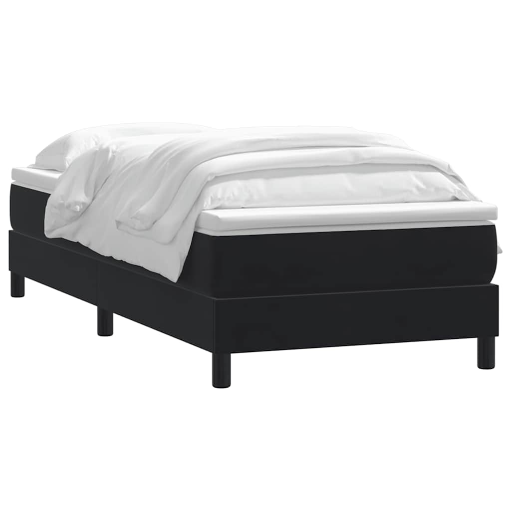Κρεβάτι Boxspring με Στρώμα Μαύρο 80x220 εκ. Βελούδινο