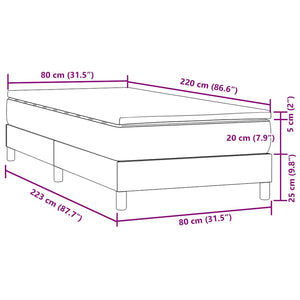 Κρεβάτι Boxspring με Στρώμα Ροζ 80x220 εκ. Βελούδινο