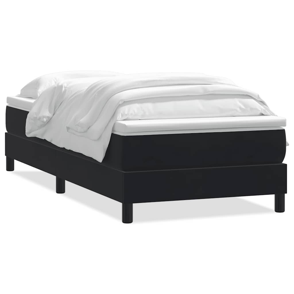 Κρεβάτι Boxspring με Στρώμα Μαύρο 90x220 εκ. Βελούδινο