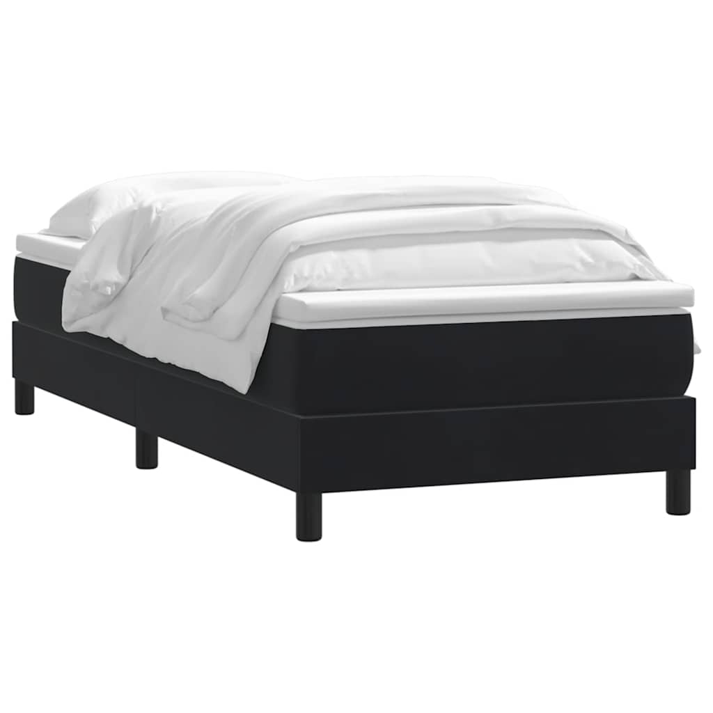 Κρεβάτι Boxspring με Στρώμα Μαύρο 90x220 εκ. Βελούδινο