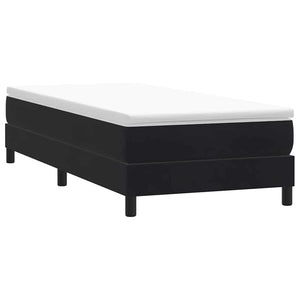 Κρεβάτι Boxspring με Στρώμα Μαύρο 90x220 εκ. Βελούδινο