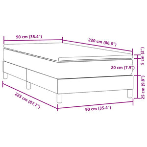 Κρεβάτι Boxspring με Στρώμα Ροζ 90x220 εκ. Βελούδινο