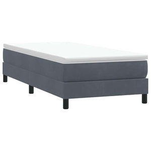 Box Spring Κρεβάτι με στρώμα Σκούρο γκρι 100x220 εκ. Βελούδινο - Pakobazaar