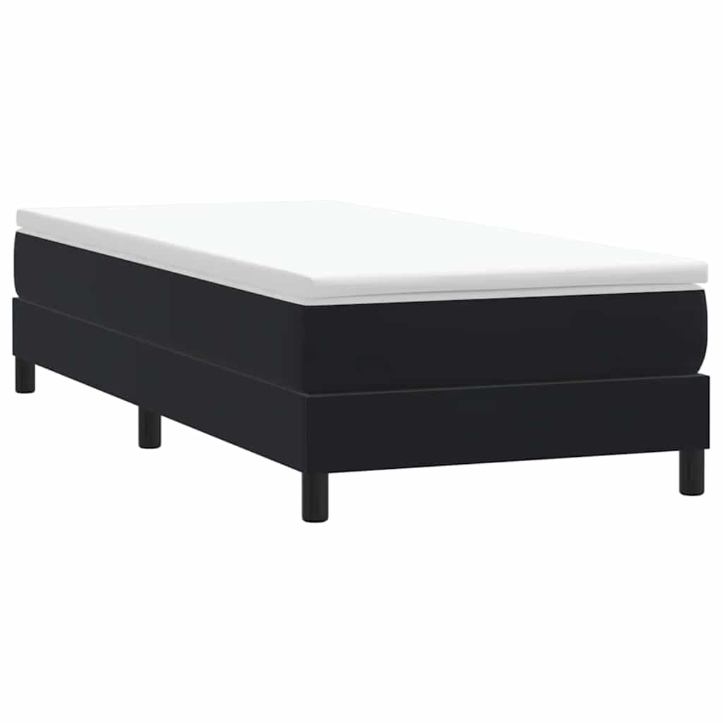 Box Spring Κρεβάτι με στρώμα Μαύρο 100x220 εκ. Βελούδινο - Pakobazaar