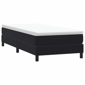 Box Spring Κρεβάτι με στρώμα Μαύρο 100x220 εκ. Βελούδινο - Pakobazaar