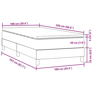 Box Spring Κρεβάτι με στρώμα Μαύρο 100x220 εκ. Βελούδινο - Pakobazaar