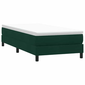 Box Spring κρεβάτι με στρώμα σκούρο πράσινο 100x220cm Βελούδινο - Pakobazaar