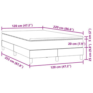Κρεβάτι Boxspring με Στρώμα Ανοιχτό Γκρι 120x220 εκ. Βελούδινο - Pakobazaar