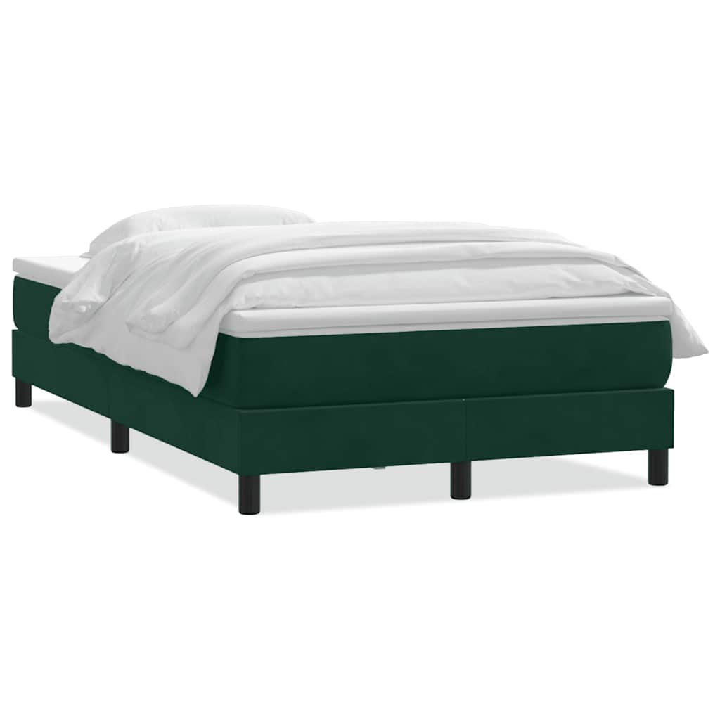 Box Spring κρεβάτι με στρώμα σκούρο πράσινο 120x220cm Βελούδινο - Pakobazaar