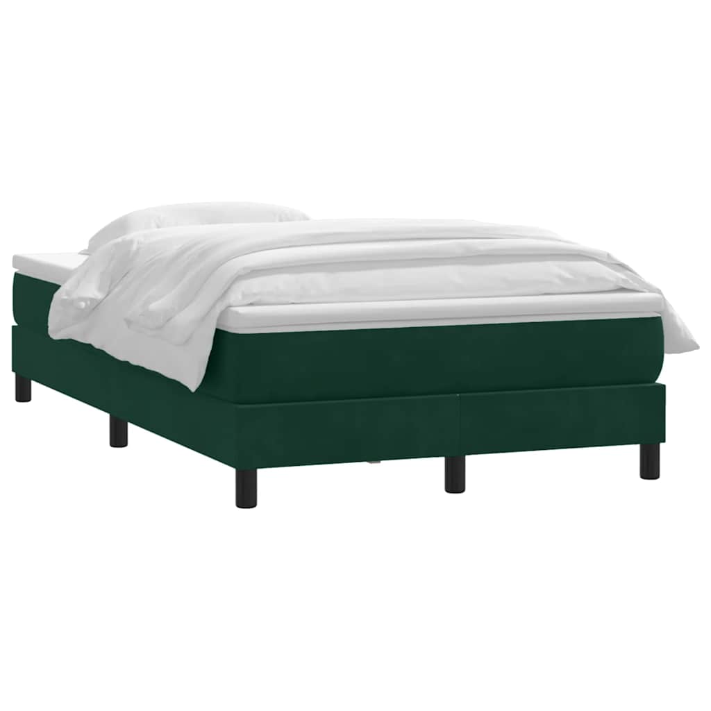 Box Spring κρεβάτι με στρώμα σκούρο πράσινο 120x220cm Βελούδινο - Pakobazaar