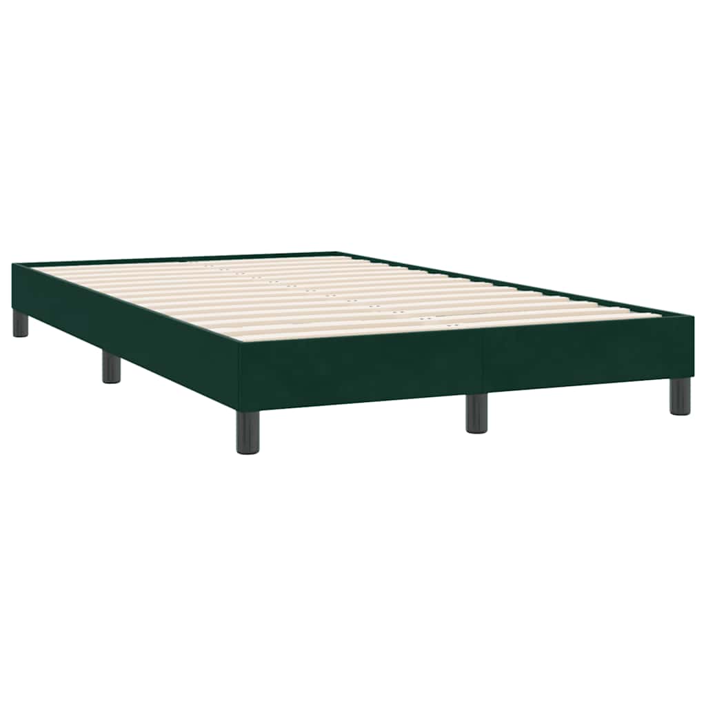 Box Spring κρεβάτι με στρώμα σκούρο πράσινο 120x220cm Βελούδινο