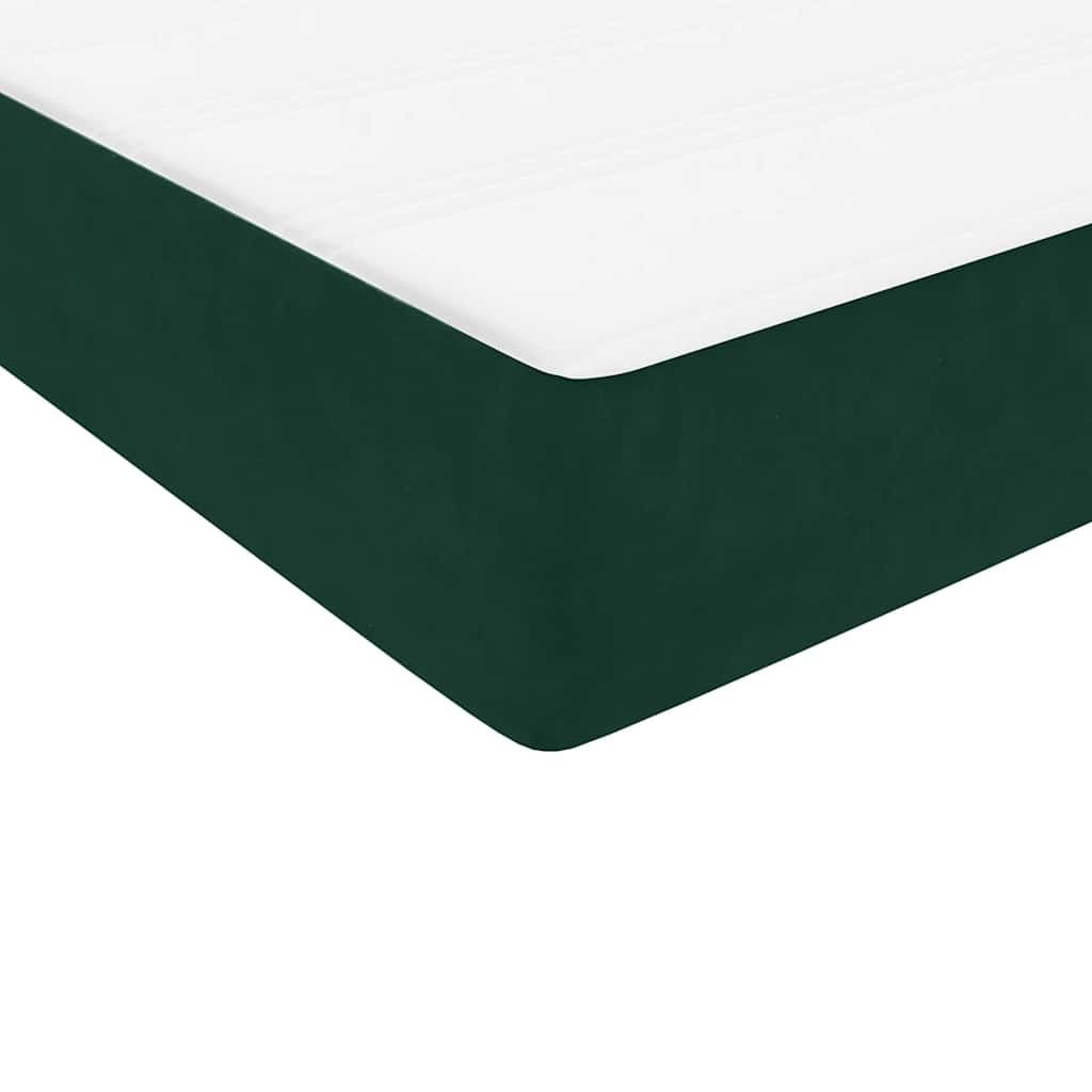 Box Spring κρεβάτι με στρώμα σκούρο πράσινο 120x220cm Βελούδινο - Pakobazaar