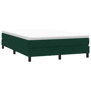 Box Spring Κρεβάτι με στρώμα Σκούρο πράσινο 140x220cm Βελούδινο