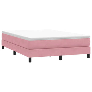 Box Spring κρεβάτι με στρώμα ροζ 140x220 cm Βελούδινο