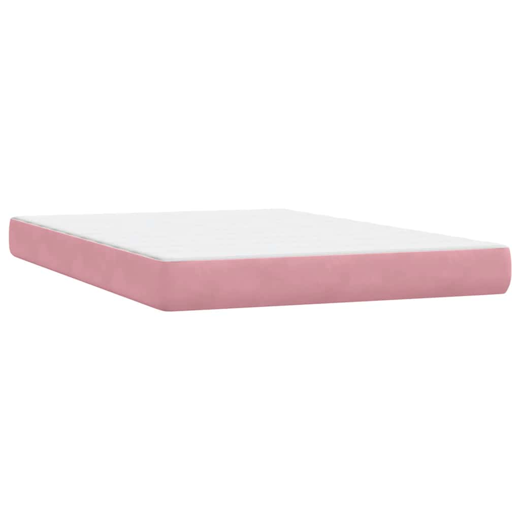 Box Spring κρεβάτι με στρώμα ροζ 140x220 cm Βελούδινο