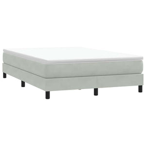 Κρεβάτι Boxspring με Στρώμα Ανοιχτό Γκρι 160x220 εκ. Βελούδινο