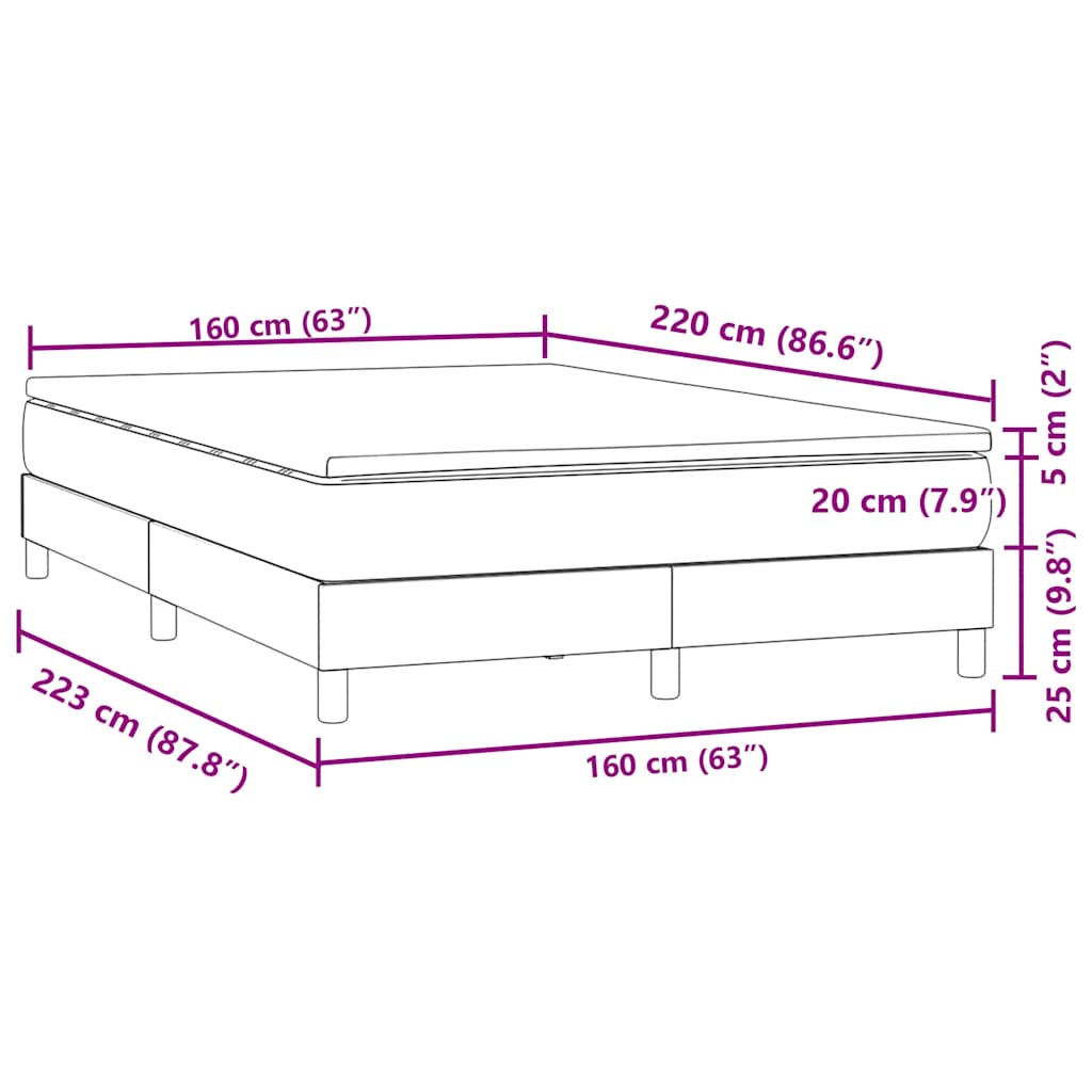 Box Spring κρεβάτι με στρώμα ροζ 160x220 cm Βελούδινο