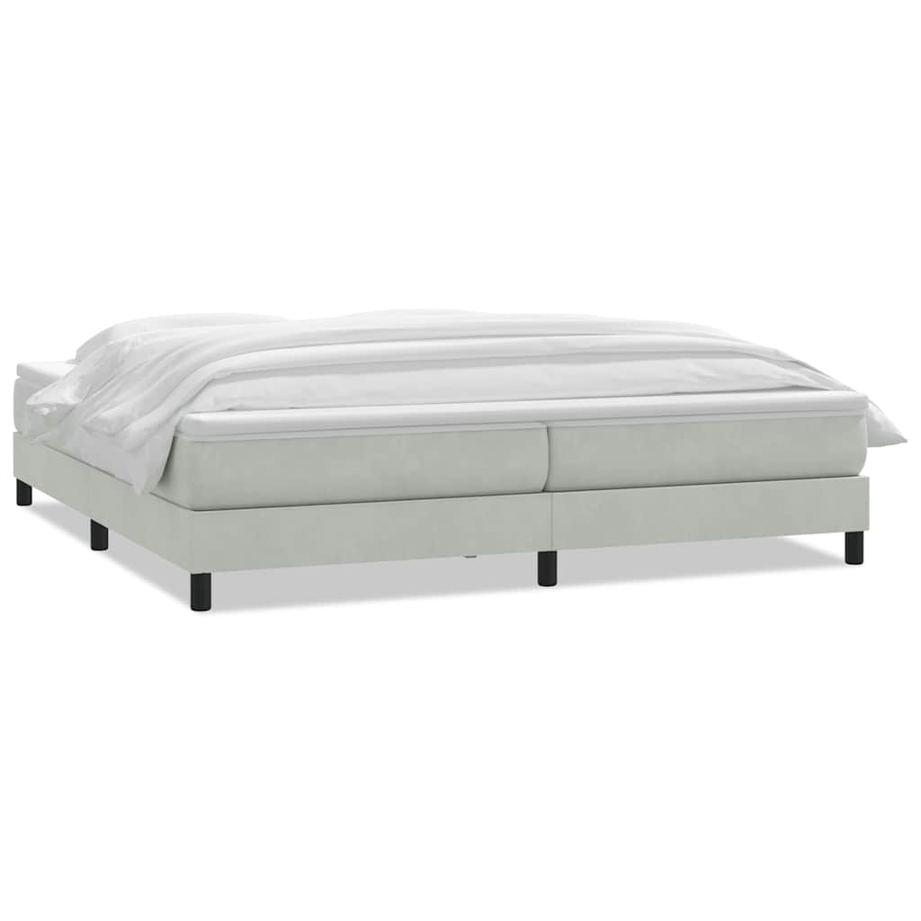 Box Spring κρεβάτι με στρώμα ανοιχτό γκρι 180x220 cm Βελούδινο