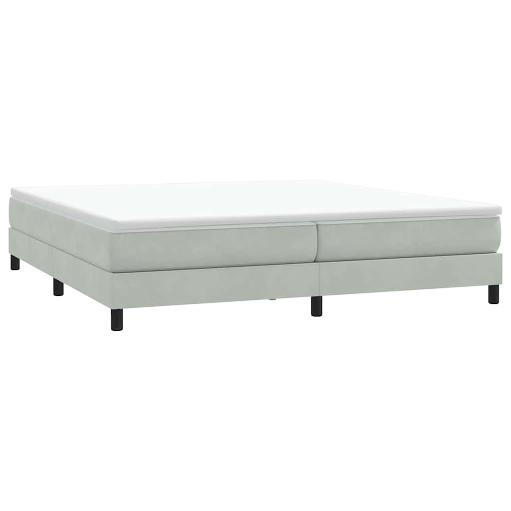 Box Spring κρεβάτι με στρώμα ανοιχτό γκρι 180x220 cm Βελούδινο