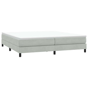 Box Spring κρεβάτι με στρώμα ανοιχτό γκρι 180x220 cm Βελούδινο - Pakobazaar