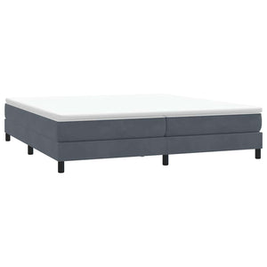 Box Spring Κρεβάτι με στρώμα Σκούρο γκρι 200x220 cm Βελούδινο - Pakobazaar