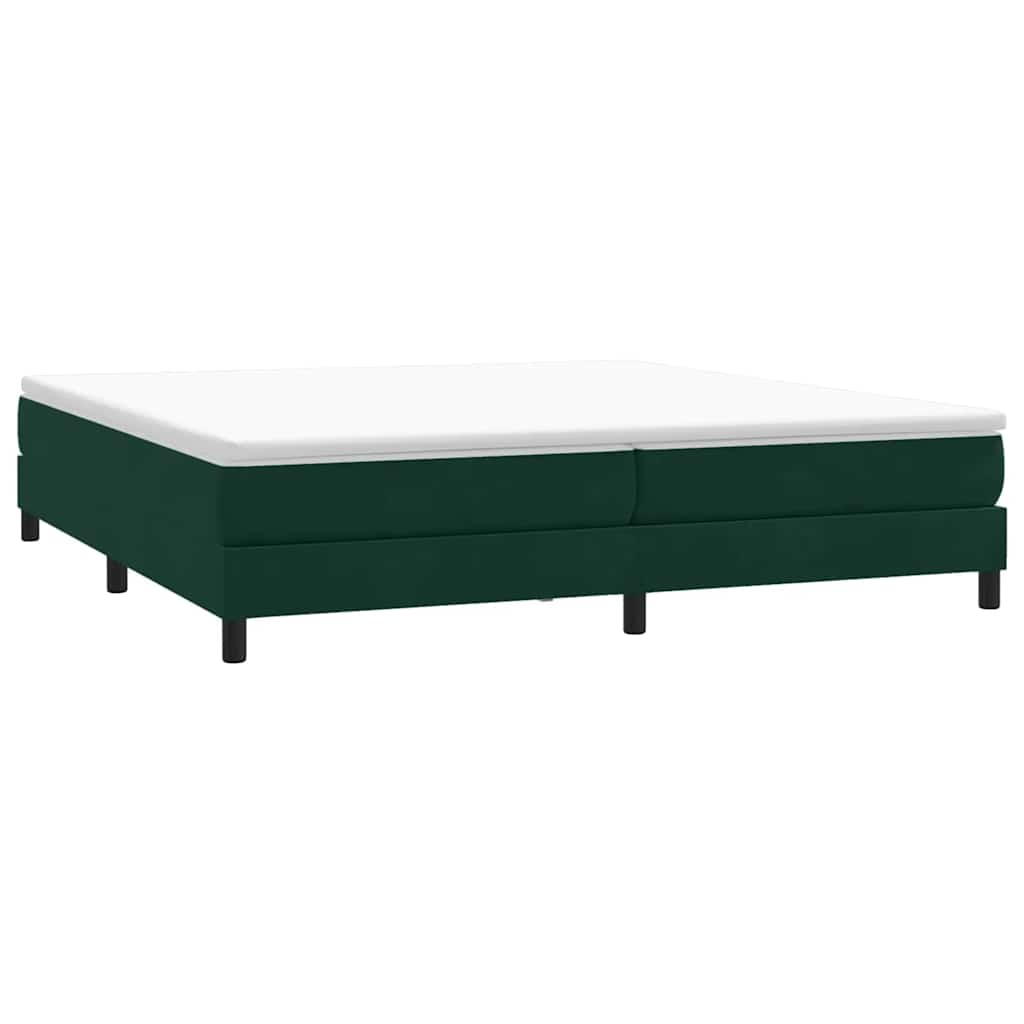 Box Spring Κρεβάτι με στρώμα Σκούρο πράσινο 200x220cm Βελούδινο - Pakobazaar