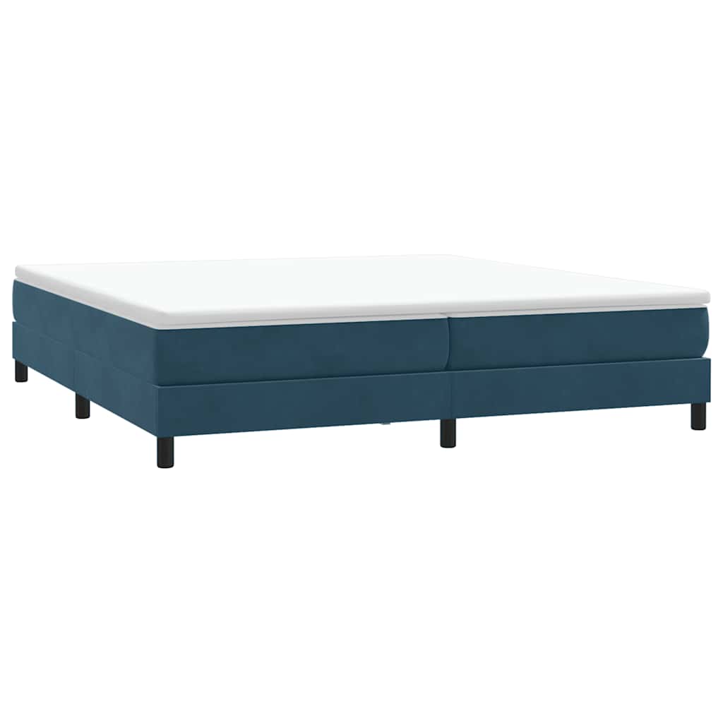 Box Spring κρεβάτι με στρώμα σκούρο μπλε 200x220 cm Βελούδινο - Pakobazaar