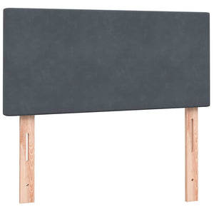 Box Spring Κρεβάτι με στρώμα Σκούρο γκρι 80x210 εκ. Βελούδινο