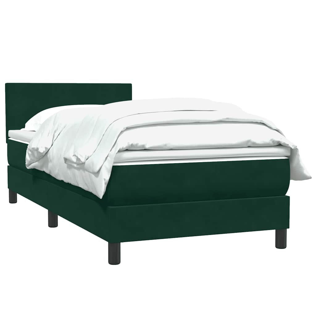 Box Spring Κρεβάτι με στρώμα Σκούρο πράσινο 80x210 cm Velvet - Pakobazaar