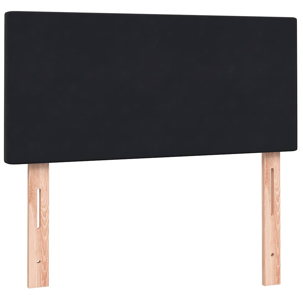 Κρεβάτι Boxspring με Στρώμα Μαύρο 90x210 εκ. Βελούδινο - Pakobazaar