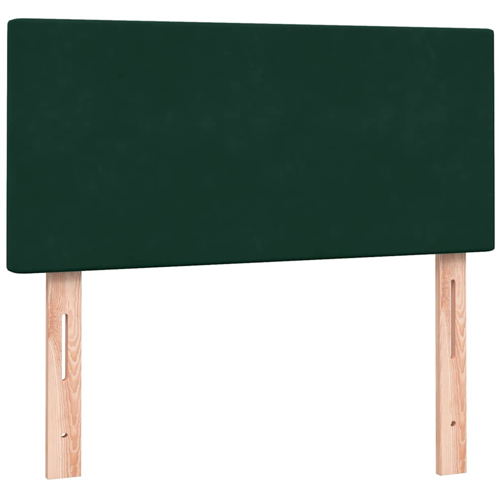 Box Spring κρεβάτι με στρώμα σκούρο πράσινο 90x210εκ. Βελούδινο