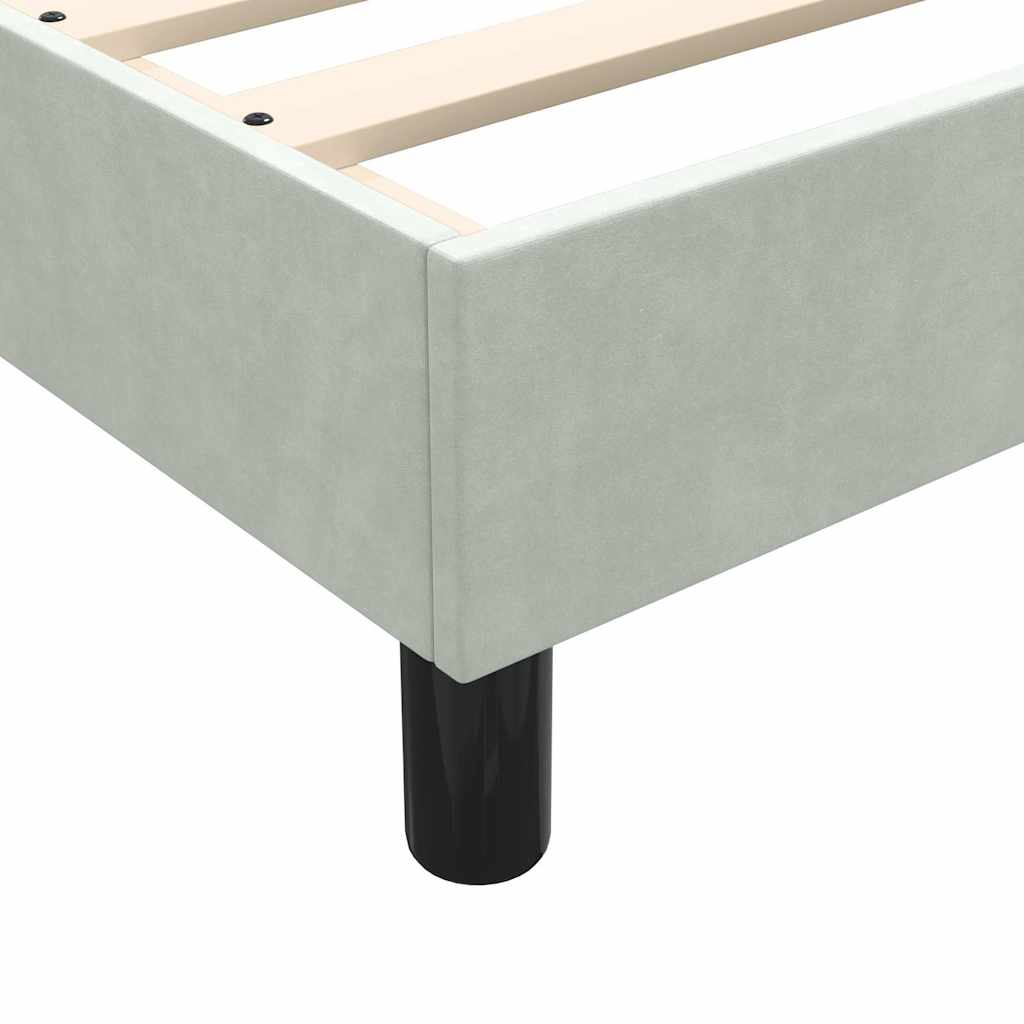 Κρεβάτι Boxspring με Στρώμα Ανοιχτό Γκρι 100x210 εκ. Βελούδινο