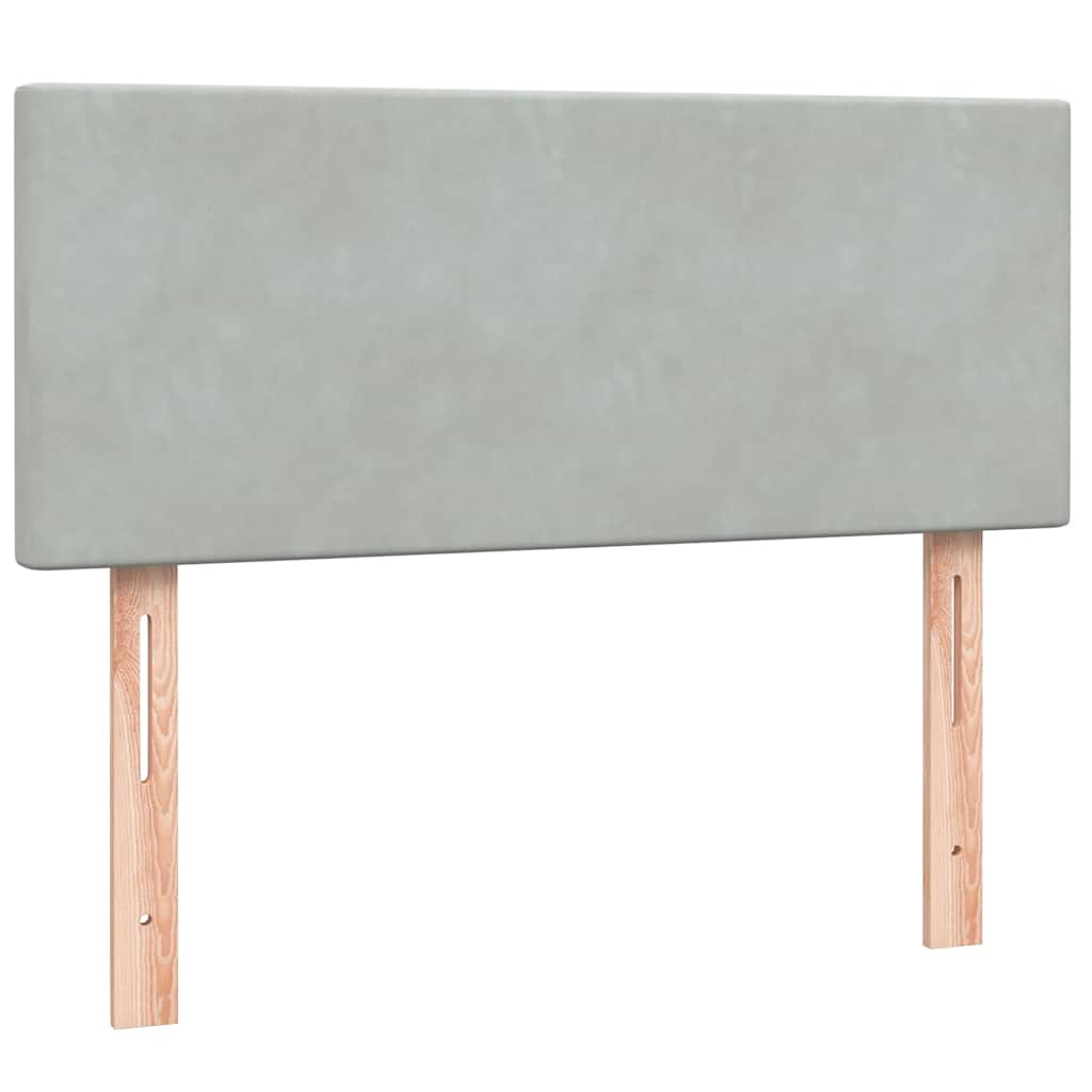 Κρεβάτι Boxspring με Στρώμα Ανοιχτό Γκρι 120x210 εκ. Βελούδινο - Pakobazaar