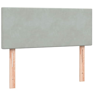 Κρεβάτι Boxspring με Στρώμα Ανοιχτό Γκρι 120x210 εκ. Βελούδινο