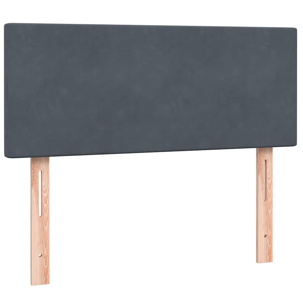 Κρεβάτι Boxspring με Στρώμα Σκούρο Γκρι 120x210 εκ. Βελούδινο - Pakobazaar