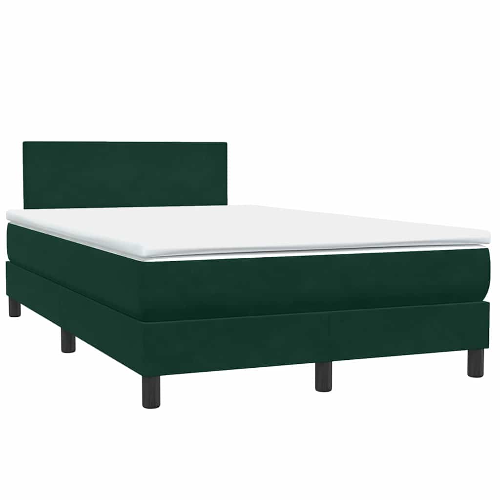 Κρεβάτι Boxspring με Στρώμα Σκούρο Πράσινο 120x210εκ. Βελούδινο - Pakobazaar
