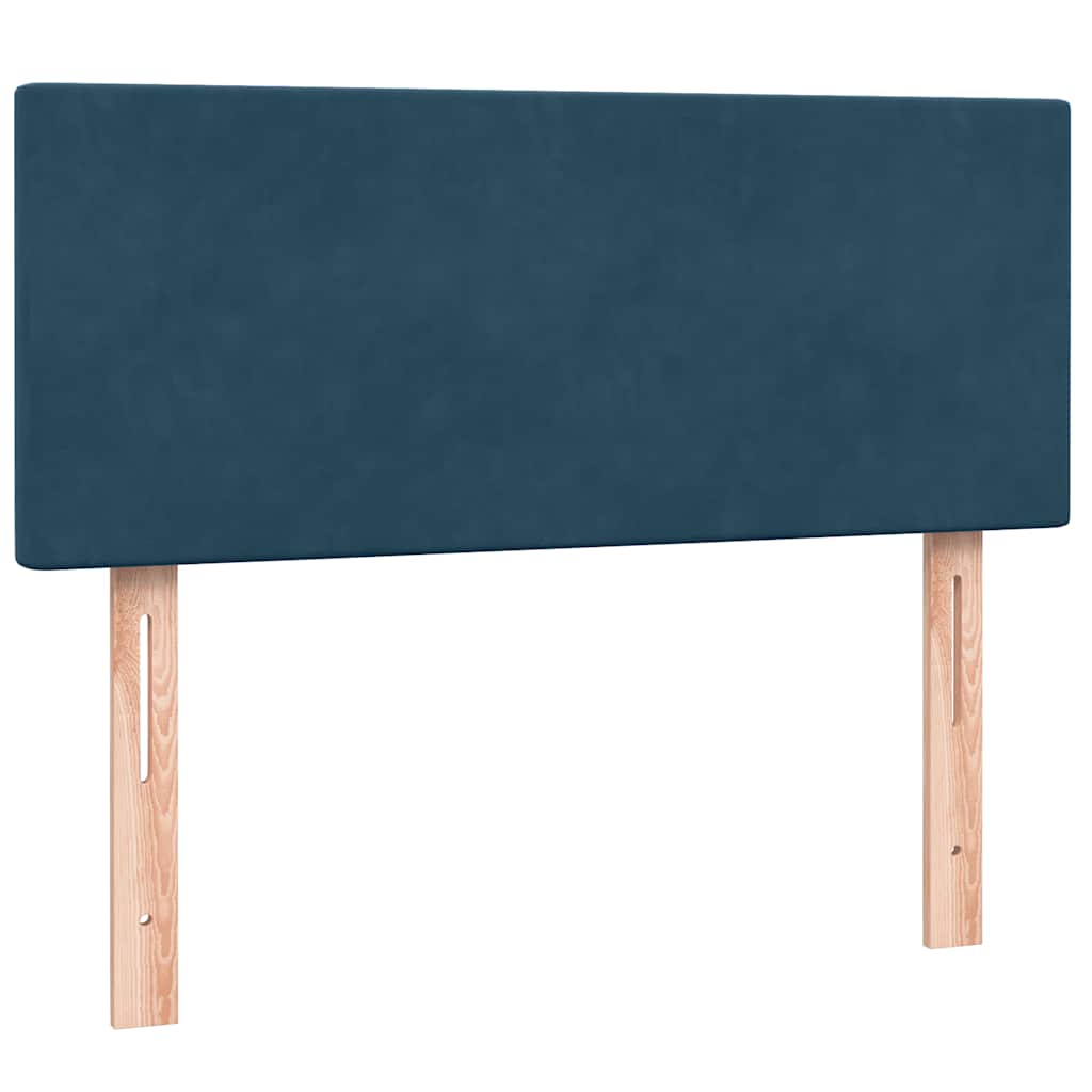 Κρεβάτι Boxspring με Στρώμα Σκούρο Μπλε 120x210 εκ. Βελούδινο - Pakobazaar