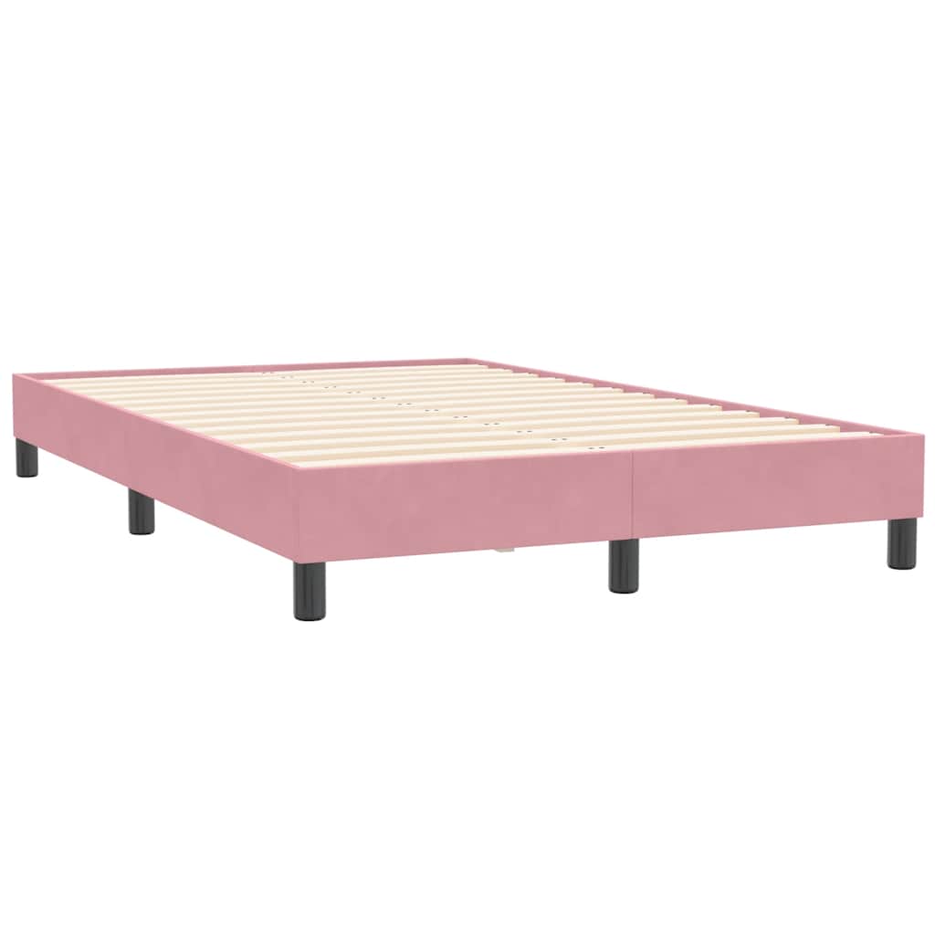 Κρεβάτι Boxspring με Στρώμα Ροζ 120x210 εκ. Βελούδινο - Pakobazaar