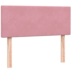 Κρεβάτι Boxspring με Στρώμα Ροζ 120x210 εκ. Βελούδινο - Pakobazaar