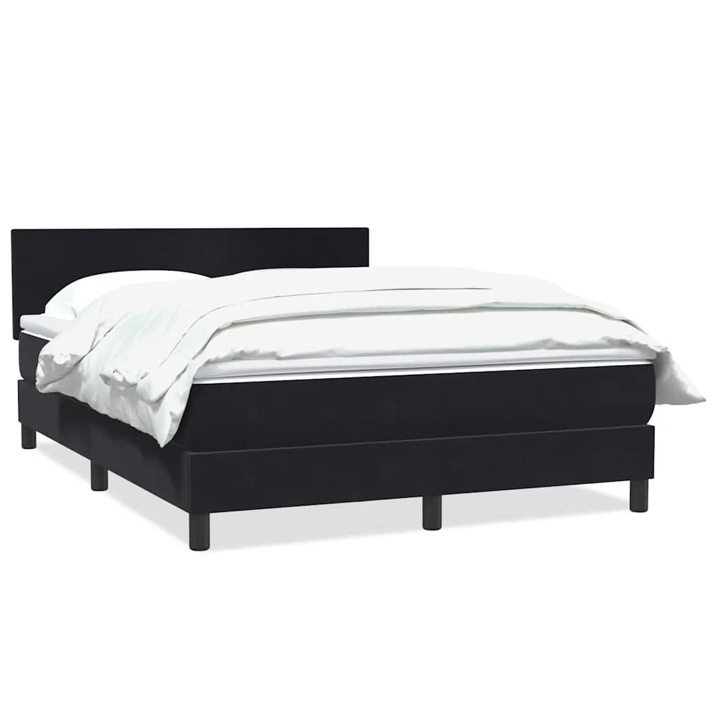 Κρεβάτι Boxspring με Στρώμα Μαύρο 1140x210 εκ. Βελούδινο