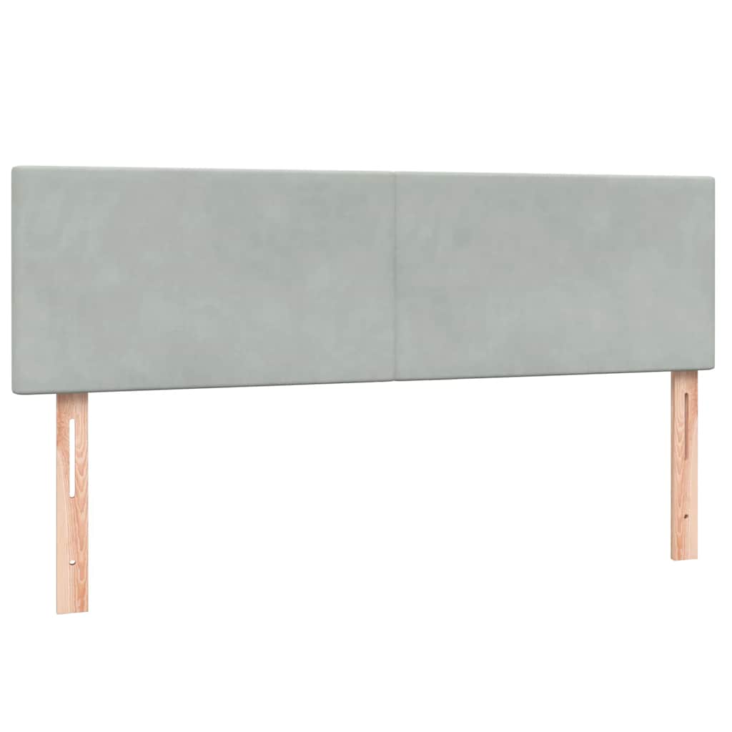 Κρεβάτι Boxspring με Στρώμα Ανοιχτό Γκρι 160x210 εκ. Βελούδινο