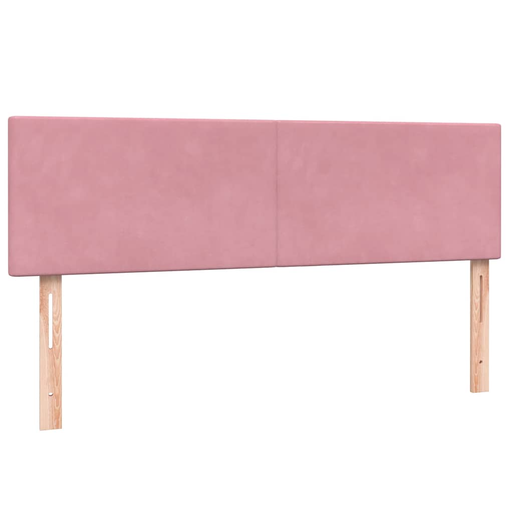 Κρεβάτι Boxspring με Στρώμα Ροζ 160x210 εκ. Βελούδινο