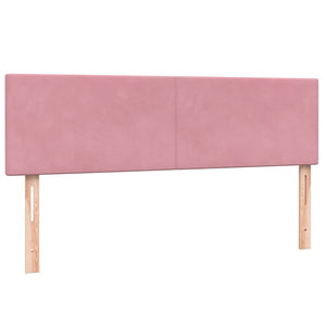 Κρεβάτι Boxspring με Στρώμα Ροζ 160x210 εκ. Βελούδινο